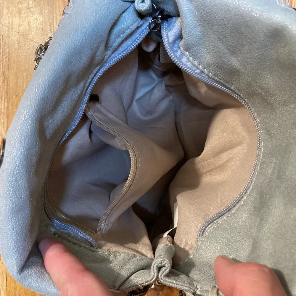 Suede Chain Rocker Purse - Picture 11 of 12